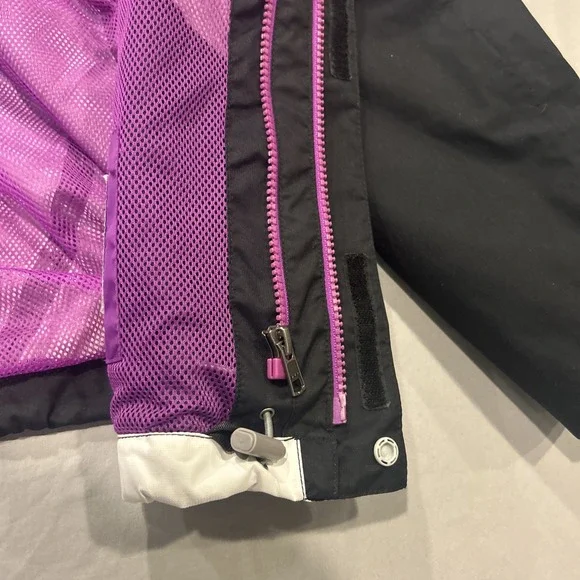 The North Face Girls Size XL 18 Hyvent Jacket 3-in-1 Shell Black Pink Ski Rain - Picture 5 of 16